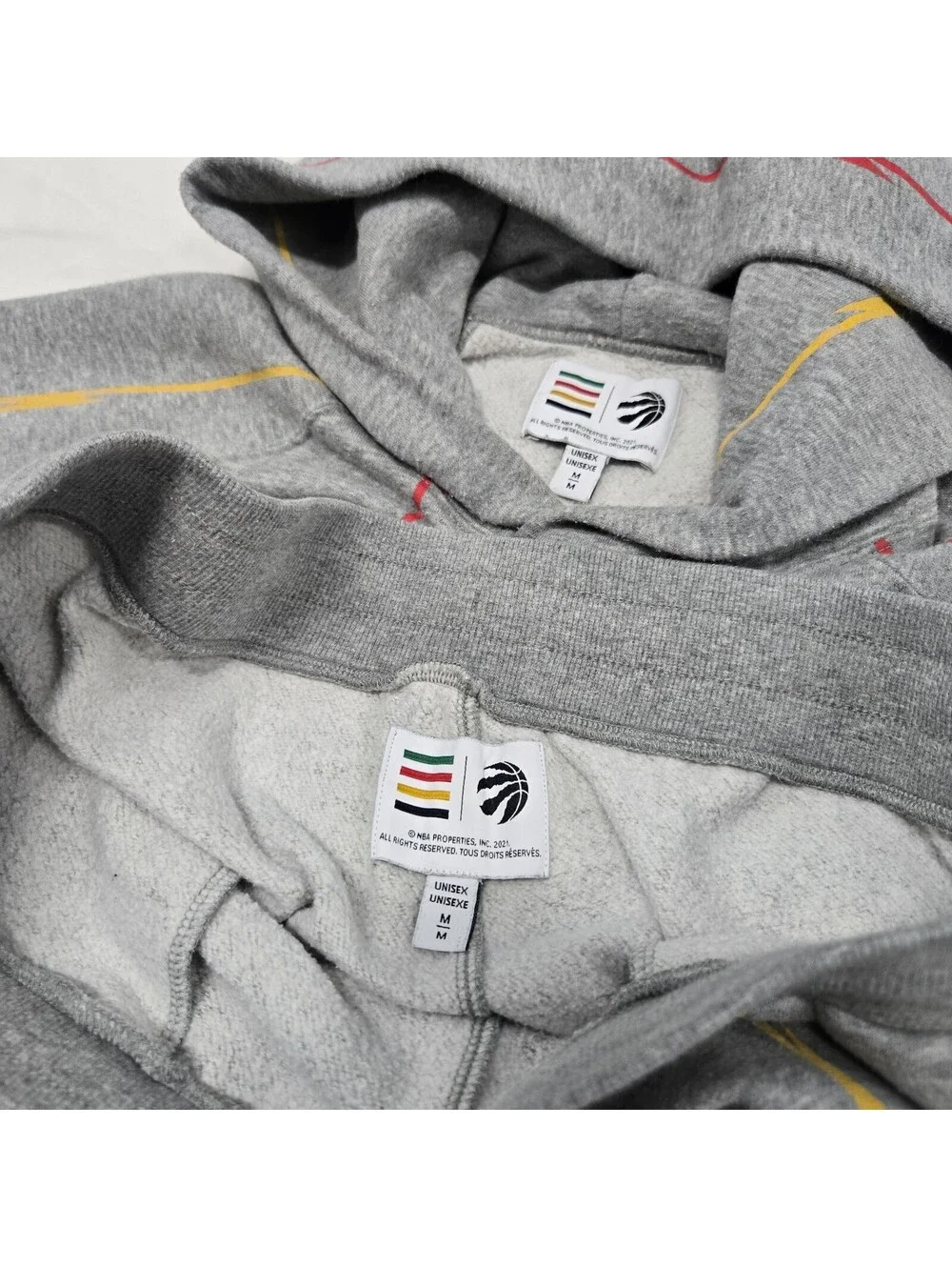 EUC Size MEDIUM The Bay x Toronto Raptors Sweatsuit Hoodie Joggers Set Striped